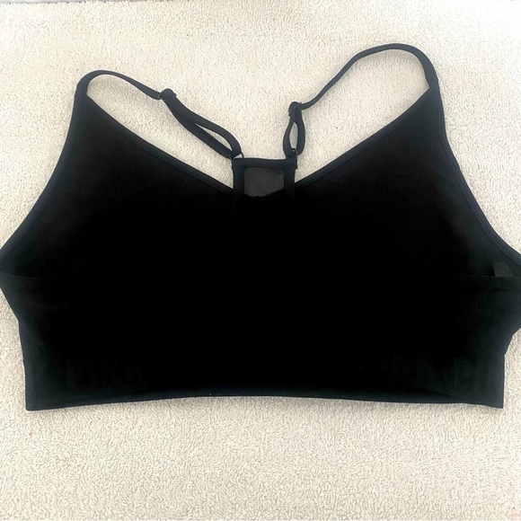 Victoria’s Secret PINK Active Logo Ultimate Lightly Lined Sports Bra No Size Tag - Picture 3 of 9